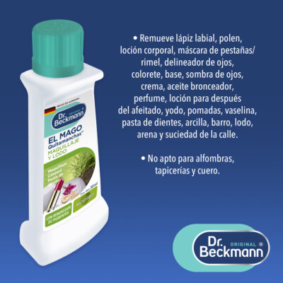 El Mago Quitamanchas - Maquillaje y Lodo - Dr Beckmann - principal uso