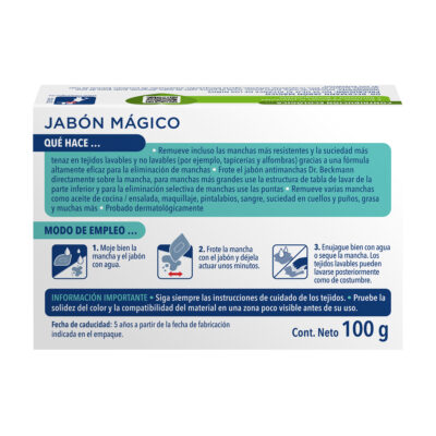Jabon Magico 100g - Dr Beckmann - reverso