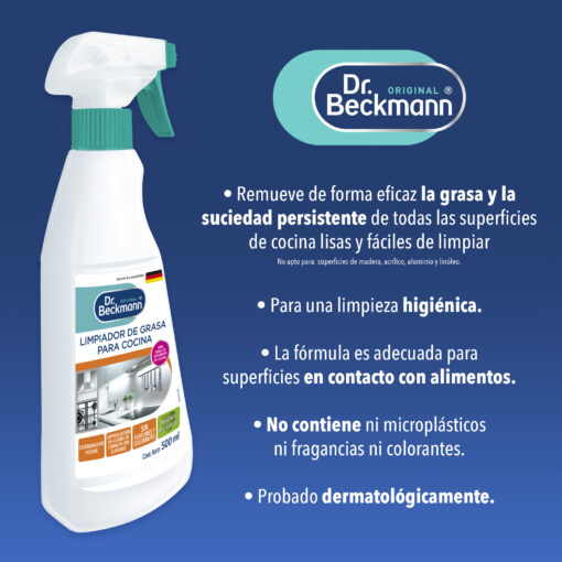 Limpiador de Grasa para Cocina 500 ml - Dr Beckmann - bullets