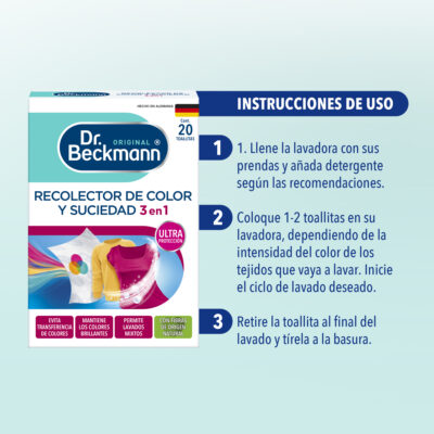 Recolector de Color y Suciedad - Dr Beckmann - instrucciones de uso