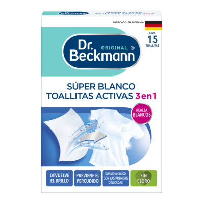 Súper Blanco Toallitas Activas 15ct - Dr Beckmann - frente