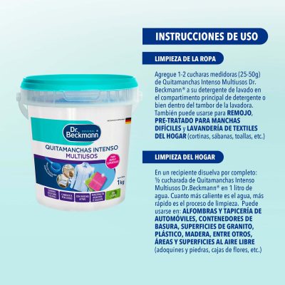 Quitamanchas Intenso Multiusos - Dr Beckmann - instrucciones de uso