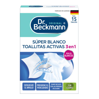 Súper Blanco Toallitas Activas - Dr. Beckmann - Presentación frontal