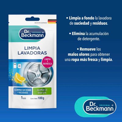 Limpia Lavadoras 100g (Doypack) - Dr Beckmann - principal uso