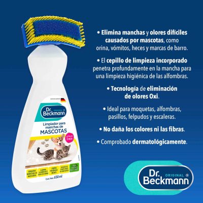 Limpiador para Manchas y Olores de Mascotas - Dr Beckmann - principal uso