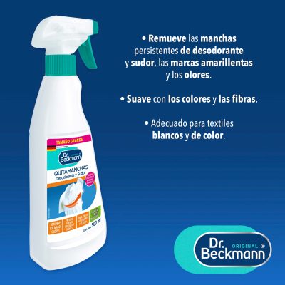 QUITAMANCHAS Desodorante y Sudor 500ml - Dr Beckmann - principal uso